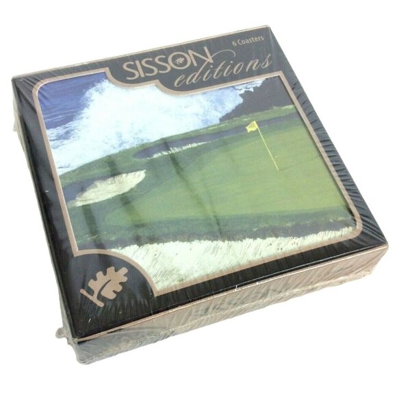 Sisson Editions Golf Coasters Set Of 6 The Greens 61022 New - Picture 3 of 3